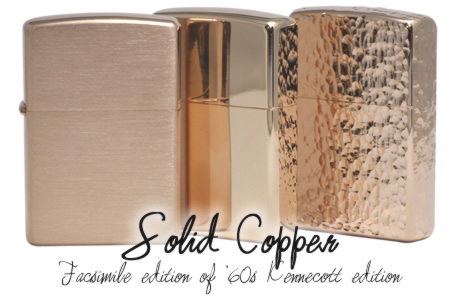 zippo solid copper 新品